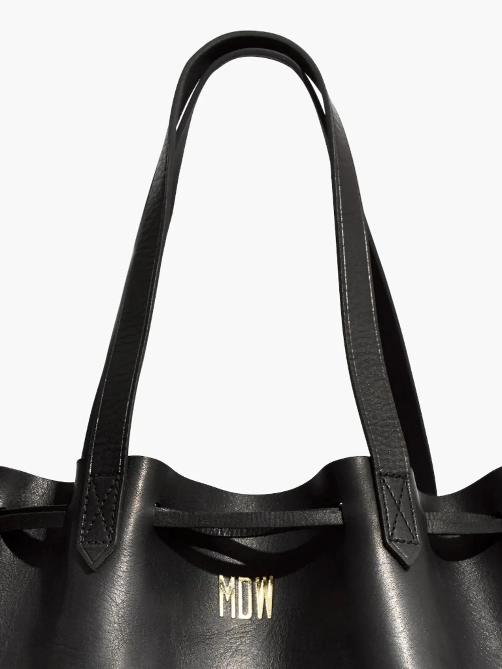 Madewell 100% Leather Black Drawstring Transport Tote - Picture 4 of 8